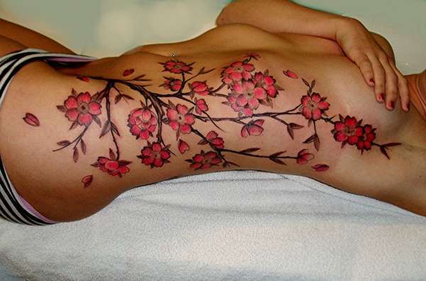 Cherry Blossom Tattoo On Side