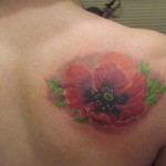 Poppy Flower Tattoo on Back