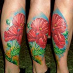 Poppy Tattoo on Leg