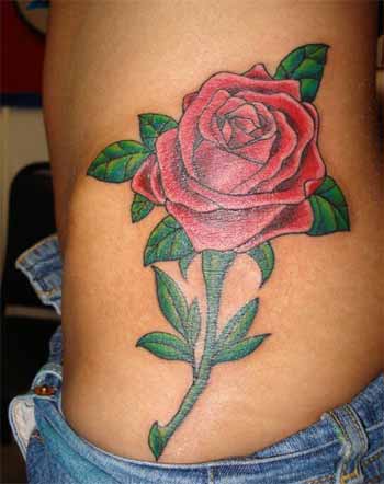 pictures of flower tattoos. rose flower tattoo.