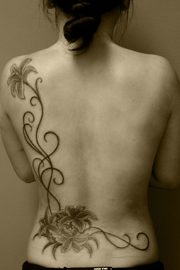 flower tattoo design. Vine Flower Tattoo Designs