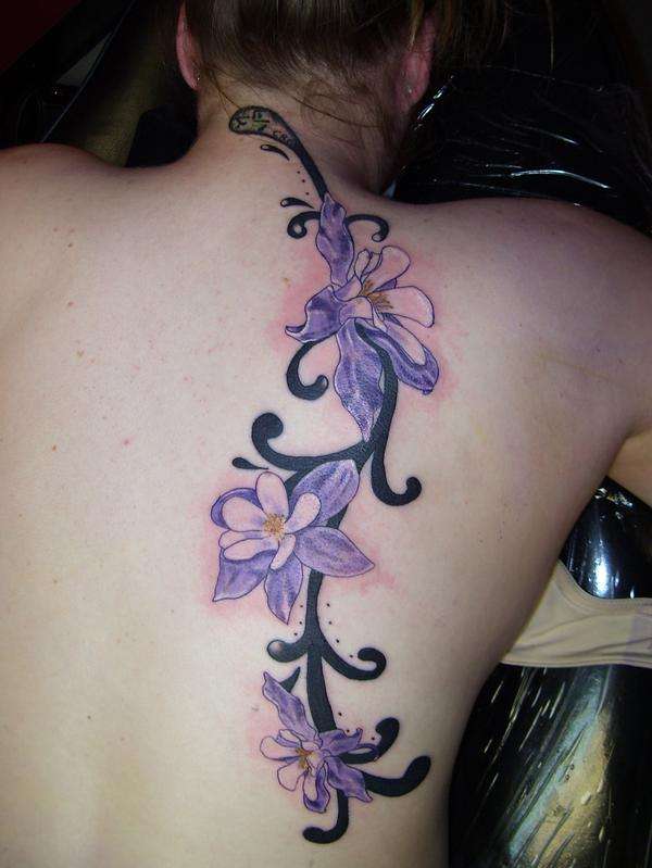flower tattoo with stars. Vine Flower Tattoo Designs