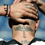 David Beckham Tattoo on Neck
