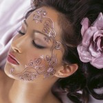 Temporary henna flower tattoos