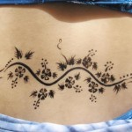 Temporary henna flower tattoos