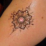Temporary henna flower tattoos