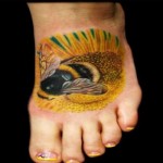 Bees Tattoo on leg