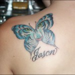 Big Butterfly Tattoo on Shoulder
