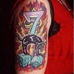 New School Style Tattoo on Shoulder