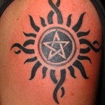 penatagram black tattoo